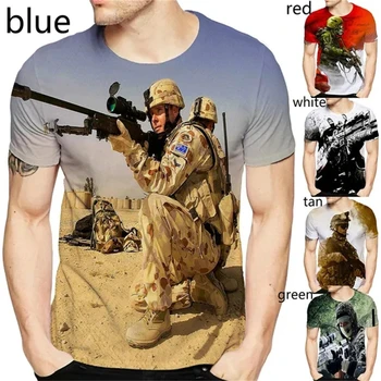 Móda Mužov Nové Krátky Rukáv Tlačené Americký Strelec Scout Sniper Tee Pohode Vojenské Nadšencov 3d Grafické Tričko Pánske Oblečenie