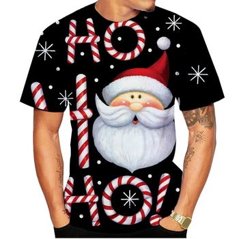 Nové Módne Vianoce 3d Tlač T-shirt pánske a dámske Ležérne-Krátke rukávy T-shirt