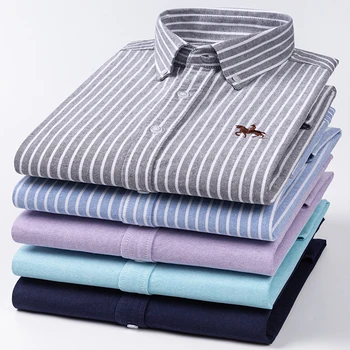 Plus veľkosti 6XL 100%bavlna dlho rukáv košele pre mužov, Oxford Plný slim fit formálne tričko bez vrecku biele topy office oblečenie