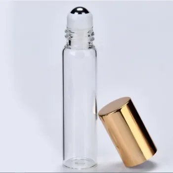 Podpora Prázdne 5ml Sklo Esenciálny Olej Parfum Prejdite Na Fľašu Malé 5g Mini Kozmetické Kontajner Zlatým vekom Naplniteľné