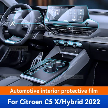 Pre Citroen C5 X Hybrid 2022 Interiéru Vozidla Prevodovka Panel Anti-Scratch Ochranné Transparentné TPU Film Kryt Príslušenstvo Nálepky