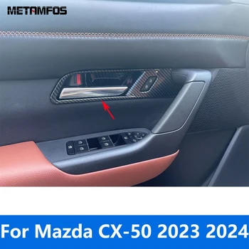 Pre Mazda CX-50 CX50 2023 2024 Uhlíkových Vlákien vo Vnútri Dverí Rukoväť Miska Kryt Výbava Rám Nálepky, Interiérové Doplnky Auto Styling