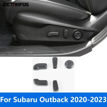 Pre Subaru Outback 2020 2021 2022 2023 Uhlíkových Vlákien Autosedačky Nastavenie Prepnúť Tlačidlo Krytu Výbava Interiérové Doplnky Auto Styling