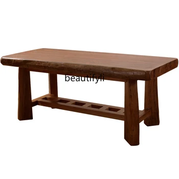 Prispôsobený Staré Elm Jedálenský Stôl Pôvodné Masívneho Dreva Čaj Stôl Jednoduchý Pastoračnej Nábytok Multi-Funkčné Štvorcový Stôl