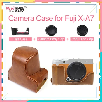 PU Kožené Základňu s Popruhom cez Rameno pre Fuji XA7 Náramok s PU Kožené Fotoaparát Prípade celého Tela Chrániť Taška pre Fujifilm X-A7