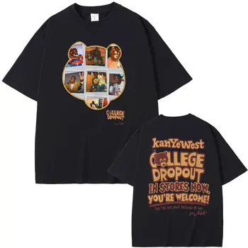 Rapper Kanye West College Dropout Album Hudba, Merch T-shirt Lete Muž Hip Hop Nadrozmerné T Košele pánske Módne Bežné Tees