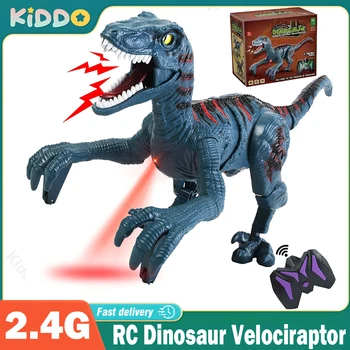 RC model Dinosaura Simulácia RC Velociraptor Inteligentné 2.4 G Diaľkové Ovládanie Dinosauria Hračka S LED Svetlo, Deň Detí Dary