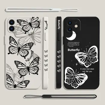 Roztomilý Black White Butterfly obal Pre Samsung A54 A34 A73 A53 A23 A33 A13 A14 A03 A04 A04S A72 A52 A52S A32 A22 A12 A71 A51 4G 5G