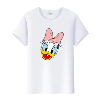 Roztomilý Disney Kreslené Daisy Hlavu Grafické Dievča Topy Žena Šaty, Krátky Rukáv Plus Veľkosť Letné tričká Biele Y2K Dámske Tričko Tee
