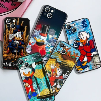 Roztomilý Donald Duck Disney Pre Apple iPhone 15 14 13 12 11 XS XR X 8 7 6 6 5 5S Pro Max Plus Čierny Kryt Telefónu Prípade