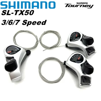 Shimano Tourney TX50 Radenie SL-TX50 Požičovňa radiaca Páka 3 6 7 18/21S MTB Bike Shifter Spúšť Prepínač pre Ľavý/Pravý Kábel