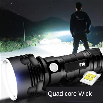Super Výkonné LED Baterka L2 XHP50 Taktické Pochodeň USB Nabíjateľné Vodotesné Svietidlo s Extrémne Svetlé Svietidla, Camping