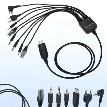 Univerzálny 8 v 1, 2 Spôsob Rádio USB Adaptér pre Baofeng Programovanie USB Kábel Walkie Talkie Drôty Údaje Drôt