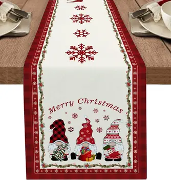 Vianočné Gnome Snowflake Bielizeň, Stolové Prestieranie Bielizníka Šatky Tabuľka Dekor Umývateľný Jedálenský Stôl Pretekárov Vianočné Ozdoby