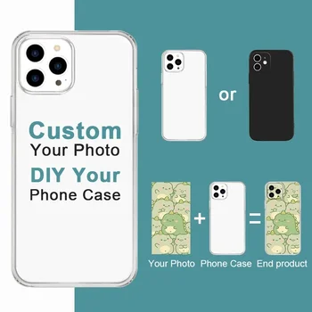 Vlastné Osobné Telefón puzdro pre IPhone 13 14 12 7 8 15 Plus SE2 X 11 Pro XS MAX XR Kryt Prispôsobené Dizajnu Názov Obrázku Foto