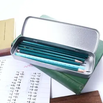 Vysoká Kvalita Jediná Vrstva Striebra Ceruzka Úložný Box Peračník Papiernictvo Box Študentské Pero Box Školské Potreby