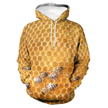 Včelí plást Grafické Vtipné Mikiny Bodnutie Včely 3D Vytlačené Hoodies Pre Mužov Nové V Hoodie & Mikiny Bežné Deti Hoody Y2k