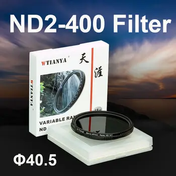 WTIANYA 40.5 mm ŽÚ2-400 Stlmovač Premennej Neutrálne ND Filter 40.5 mm pre DSLR Fotoaparát Nastaviteľné ŽÚ2 ŽÚ4 ND8 na ND400