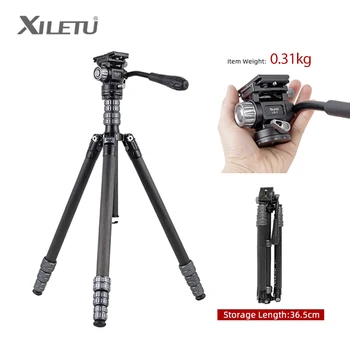 XILETU X224C-LS1 Profesionálne Uhlíkových Vlákien Statív Hydraulické Hlavu Vonkajšie Video Fotografovanie Statív na Stenu pre Digitálne SLR Fotoaparát
