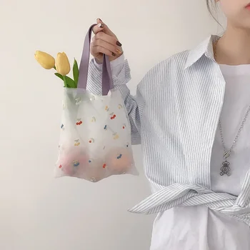 Youda 2022 Žien Sladké Japonský Výšivky Víla Kabelka Organza Malé Cherry Ovocie Taška Letné Dámske Tašky pre Dievčatá