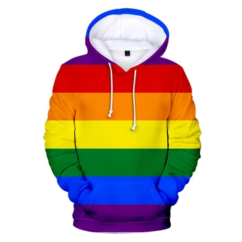 Zadarmo Lgbt Vlajka Hoodies Mikina Pre Lesbičiek Gay Pride farebnú Dúhu Oblečenie Pre Gay Domova Gay Friendly Lgbt Imania 4XL