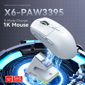 Útok Žraloka X6 Bezdrôtová Myš S RGB Nabíjacej Základne Tri-mode Spojenie Ľahká Gaming Mouse Office Dodávky PC, Notebook Myší